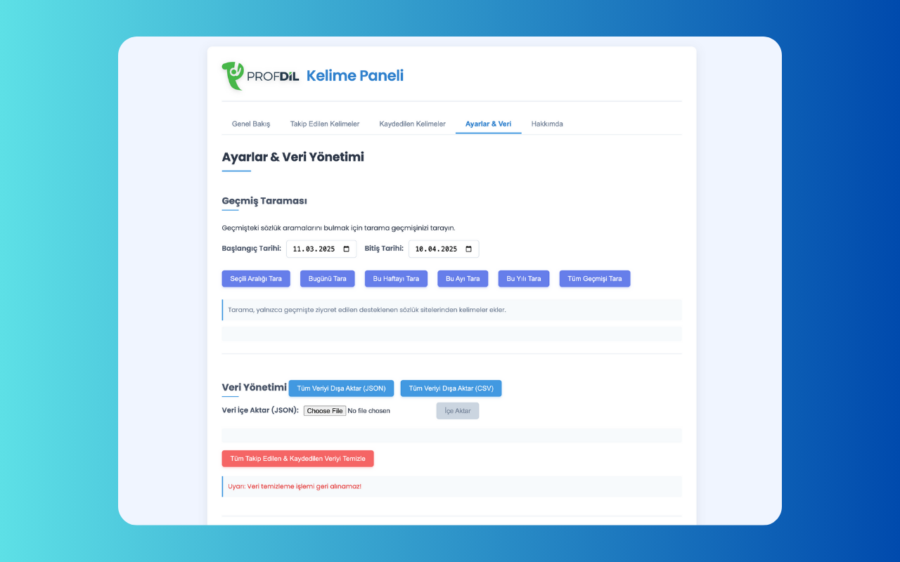Profdil Kelime Takip Chrome Extension